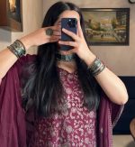 Embroidered Wine Kurti Set