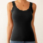 Floral Lace Trim Tank Top